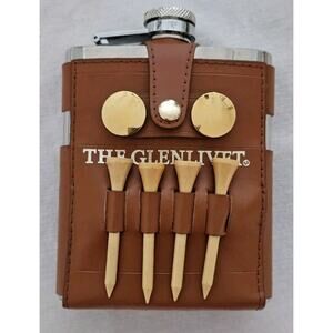 The Glenlivet Belt Loop Leather Golf Flask Tees Ball Marker Stainless Flask